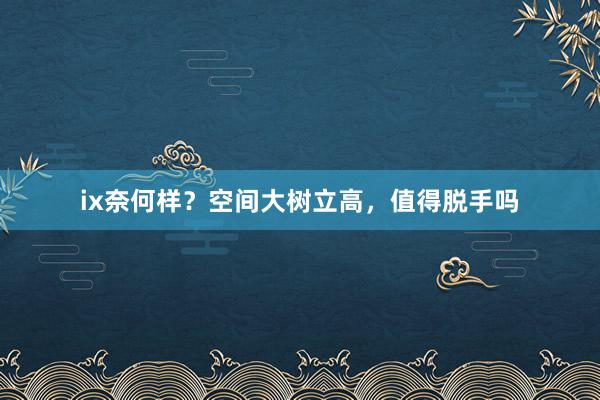 ix奈何样？空间大树立高，值得脱手吗